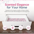 Floral Scented Drawer Liners for Dresser Drawers (10 Large Sheets, 19.7" x 14.4") - Non Adhesive Drawer Paper Liner for Bedroom Dresser & Closet Shelves by Linda’s Essentials