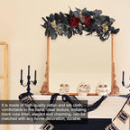Artificial Flower Swag, Rose Eucalyptus Floral Swag Black Decorative Swag, Decorative Swag with Black Eucalyptus Leaves for Halloween Home Front Door Lintel Wedding Arch Party Tabletop Wall Decor(A3)