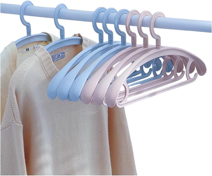 10 Pack Heavy Duty Coat Hangers 25lb Load Capacity Swivel Suit Clothes Hanger Wide Shoulder Jacket Hangers Thick Large Oversize Non Slip Coat Hanger (Blue)