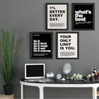 DSHFG Motivational Inspirational Office Wall Art Decor Prints Set of 4, Motivational Wall Decor Trendy Retro Posters for Office Home Decor, 12x16 Unframed