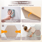 12'' Large Hexagon Cork Board Tiles – 10 Pack Adhesive Frameless Bulletin Board for Office & Home Wall Decor, Vision Board with 35 Push Pins, Decorative Pin Board for Photos & DIY