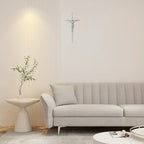 KUXBET Crucifix Wall Cross, Metal Wall Hanging Cross,10inch Silver Jesus Crucifix Home Décor, Gift for Family