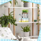 Wesiti 4 Pcs Spring Table Centerpieces Decorations Farmhouse Tiered Tray Decor Kettle Eucalyptus Fake Book Stack Decor Spring Decoration for Home Wooden Block Sign for Desk Tabletop Shelf Indoor