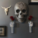 2 Pieces Wall Sculptures, Hands Vase Home Decor, Wall Mount Art Sculpture, Unique Wall Art Statue, Funky Flower Vase Decorations, Modern Eclectic Hanging Decor,Hands Statue (Silver(L+R))