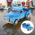 NUOBESTY Old Pickup Truck Figurine - Vintage Alloy Car Vehicle Toy Sky-Blue Retro Ornament for Christmas Table Centerpiece, New Year Birthday Decoration