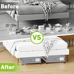 Under Bed Storage with Wheels, 2-Pack Underbed Storage Containers with Clear Lids, Under Bed Shoe Storage Organizer Bins, Rolling Under Bed Storage for Clothes Shoes Blankets (Grey)