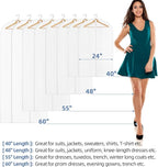 55" All Clear Garment Bags for Hanging Clothes, 5 Packs Dress Bags for Gowns, Plastic Waterproof Garment Covers with Zipper for Long Coats, Dresses, Trench (Set of 5)