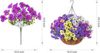 Ivydale 20 Bundles Fake Pansy Hanging Basket for Outdoor Decoration, Artificial Silk Pansies Hanging Plant, UV Resistant & Lifelike for Patio Garden (4-Mixed Color)