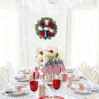 WANNA-CUL 250th Year Patriotic Wreaths for Front Door Decorations, 24 Inch 4th of July Hydrangea Wreath, Red White Blue Spring Door Wreath for Independence Day, Memorial Day for Indoor Outdoor Decor