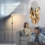 Large Feather Dream Catcher Handmade Native American Dream Catchers Bohe Wall Hanging Decoration Ornament for Kids Bedroom Car Decor Home Decoration Birthday Party Brown