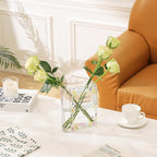 Glass Book Vase, Clear Book Vase for Flowers, Unique Flower Vase, Modern Book Shaped Vases for Bedroom, Living Room, Office, Coffee Table, Bookshelf(Garden)