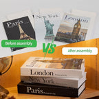 3 PCS Faux Decorative Books for Home Decor-Coffee Table Books Decor-Aesthetic Fake/Faux Books for Decoration,libros Decoration for Coffee Table, Shelf Accessories (3-Paris London New York Shipaitu)