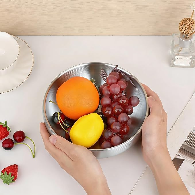 Silver Decorative Bowl Key Holder Bowl for Entryway Table Catchall Bowl for Candy Key Fruit Decorative Serving Bowls for Coffee Table Home Decor, 7.4 Inches