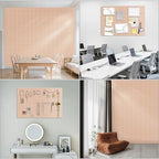 Large Felt Cork Board Alternative - 36" x 24" Bulletin Board with 30 Pushpins, 6 Pack Adhesive Cork Board, Sound Absorbing Fabric Wall Tiles, for Office Home Music Class, Cinnamon