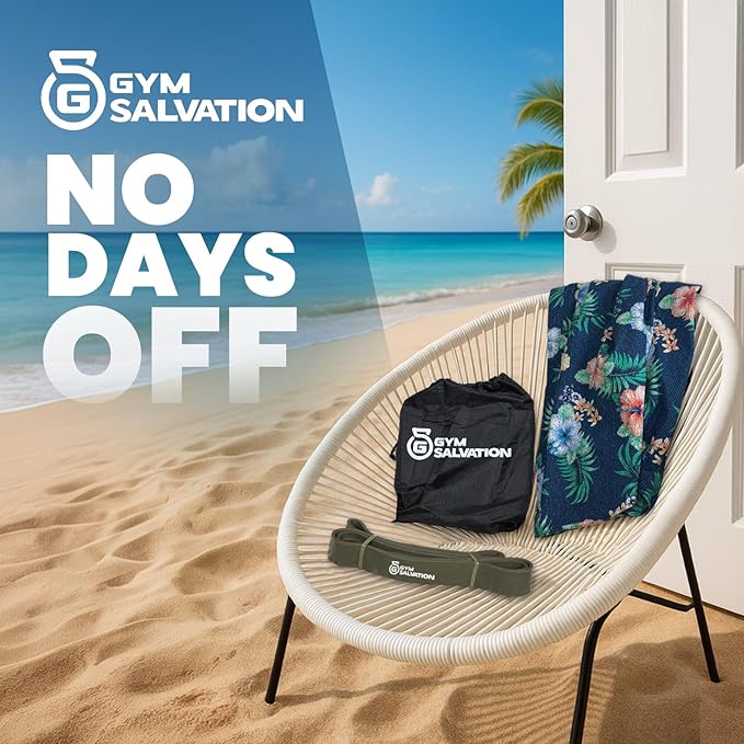 Gym Salvation Resistance Bands Set, 5 Pull Up Assist & Strength Training Bands, Durable Powerlifting & Workout Loops with Carry Bag - Black and Military Green Shades