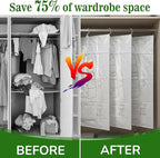 6 Pack Hanging Vacuum Storage Bag, 2 Sizes: 51.2 x 27.6 inch & 43.3 x 27.6 inch Hanging Vacuum Sealer Storage Space Saver Bags, Reusable Space Saver Bags, for Suits, Dress, Jackets, Clear