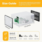 NEWBULIG 45 Clear Shoe Storage Boxes, Shoe Organizer for Closet with Lid, Plastic Stackable Breathable Shoe Cabinet with Lid for Sneakers, Heels & Boots, Black