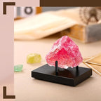 CroBlissful 2 Packs Wooden Rock Display Stand Crystal Stand Black Three Prong Rock Holders for Large Spheres Minerals Agates Fossils