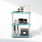 Furinno Turn-N-Tube Book Shelf, 3-Tier Bookshelf, Bookcase with Multipurpose Compact Display Rack, 11.6 x 23.6 x 29.6, for Living Room, Bedroom, Home Office, Light Blue/White