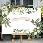 2 Pieces Front Door Hanging Wreath Artificial Peony Flower Swag with Green Leaves Silk Vine Garland Decorative for Arches Suitable for Kitchen Wall