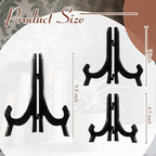 HESTYA 3 Pieces 4.5/7/9.8 Inch Black Acrylic Easels Display Stands Plate Stands Holders to Display Pictures or Other Items for Weddings, Birthdays, Home Decoration, Tables