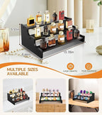Wooden Cologne Organizer for Men, Perfume Organizer Stand, Cologne Stand with Anti-Slip Washers, Wooden Display Risers Stand for Dessert, Cupcake, Display Shelf Riser Stand for Decoration Makeup Black, 3-tier-13.8in