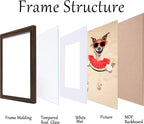 11x14 Picture Frame Walnut Wooden, Display Pictures 8 x 10 with Mat or 11 x 14 Without Mat for Wall Mounting-Real Glass-11 by 14 Collage Frames-11 14 Photo Frames for Home Decor Gifts