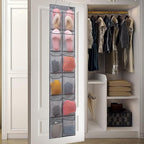 Behind Door Hanging Kids Shoes Organizer Closet Shoe Organizer Shoe Rack with 12 Mesh Pockets (12 Pockets)