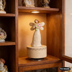 Angel with Flowers Resin Music Box, Hand-Wind Rotating Angel Figurines Musical Gift for Women, Mothers, Daughters - Perfect for Christmas, Birthday, Mother's Day & Anniversaries