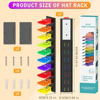 Hat Organizer for Baseball Caps, 2 Pack Hold Up to 40 Hats, Hat Rack for Wall Space Saving, Hat Hanger w/Strong Adhesive Hat Storage Holder Display for Closet Door and Wall (Black & Color)