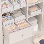 Vegan Leather Drawer Organizers,12 Pack Makeup Storage boxes,Vanity Drawer Luxury upgrade,Bedroom fabric Drawers replacement,bathroom organization and storage Optimal solution