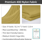 PRIOR FITNESS Aerial Silks Kit Colorful 9/15/20 Yards 40D Nylon Fabric Hammock Set With Hardware & Guide for All Levels Of Aerial Yoga Practice and Acrobatic Flying For Adults Aerial silk