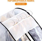 4 Pack Full Clear Garment Bags with Side Zipper, 50" Clothes Covers with 10" Gusset, Transparent Hanging Suit & Coat Covers for Closet Storage, Jackets, Dresses, Windbreakers