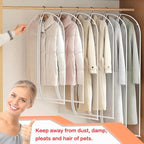 Clear Garment Bags (24'' x 48'' Set of 6) Clothes Covers for Closet Storage Closet Cover for Open Closet Hanging Clothes Travel Bag Clothes Bags with Zipper Gown Garment Bag for Long Dresses