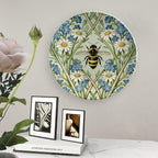 Home Decorations Plates Ceramic, William Morris Flowers And Bees Customize Christmas Gifts Ceramic Dinner Plates for Art Decoration Table Festival Decor, with 1 Display Stand