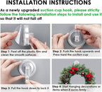Clear Wreath-Hanger, 22 LB Strong Suction-Cup-Wreath-Hooks, 2 Pack Wreath-Door-Hanger Easter Halloween Christmas Decorations, Welcome Sign for Front Door Indoor Outdoor, Removable Holder Window Glass