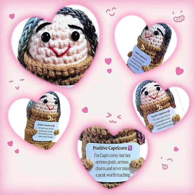 Capricorn Gifts Women Men Birthday Christmas,Capricorn Gifts Positive Card Inspirational Gift for Women Zodiac Astrology Plush Toy for Halloween,Retirement Bosses Day Stuff Things (Capricorn)