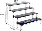Acrylic Stands for Display,4 Tier Black Cupcakes Perfumes Figurines Display Stand Risers Shelf for Decoration and Organizer