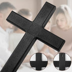 XIPENGKEJI Wooden Cross for Wall,Can be Used for Christian Wall Art,Black Jesus Cross Decorp-Perfect Decoration,Home Decoration for Spiritual Salvation,Christian Gifts-11Inch X 6.2Inch(Black)