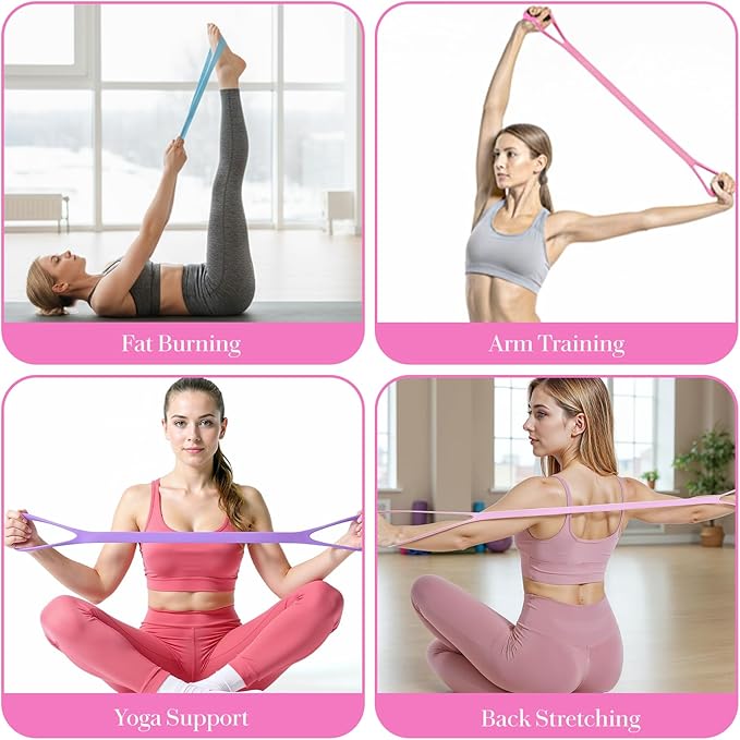 Figure 8 Resistance Band with Handles Elastic Bands for Working Out Arm Back Shoulder Training Elastic Ropes Exercise Equipment for Yoga Pilates Physical Stretching Chest Expander