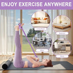 Pedal Resistance Bands with Handles, Upgrade 6-Tubes Manual Tension Training Pedal, Natural Rubber Multifunction Fitness Bands for Abdomen/Waist/Arm/Leg Stretching Slimming Training (Purple)