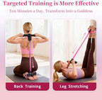 Multifunction Tension Rope, 6-Tube Elastic Yoga Pedal Puller Resistance Band, Natural Latex Tension Rope Fitness Equipment, for Abdomen/Waist/Arm/Leg Stretching Slimming Training