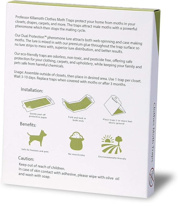 Triple Strength Clothes Moth Traps – Safe, Non-Toxic Closet Moth Prevention for Clothes & Wool – Pheromone Traps for House & Wardrobe Protection – 6 Pack