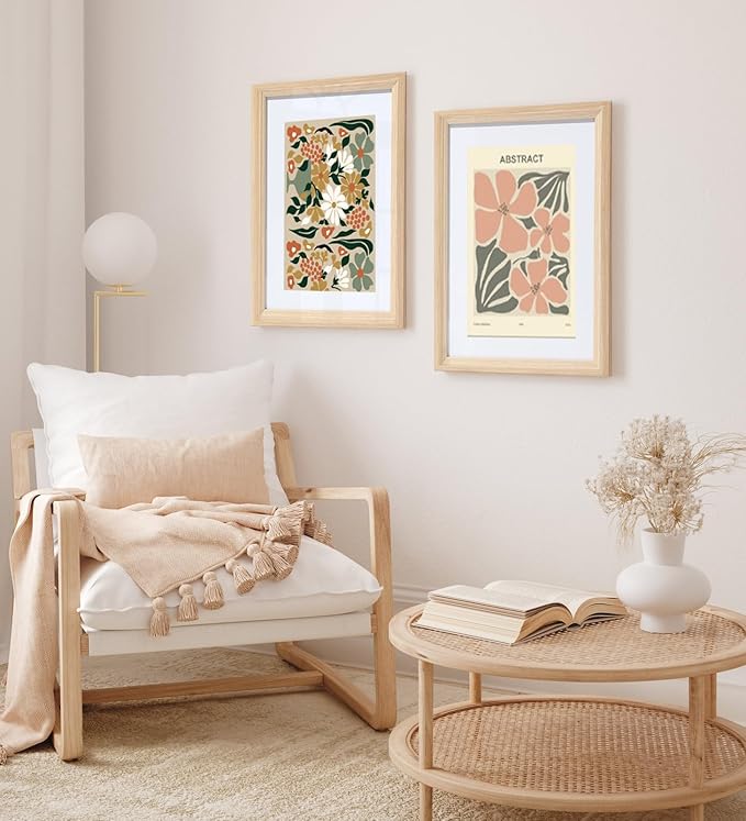 KTKDE 11x14 Picture Frame Real Glass, Display Pictures 8x10 with Mat or 11x14 Without Mat, Modern Style Wood Composite Frame,Gallery Wall Frame Wooden ，best gift