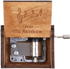 Huntmic Wooden Hand Crank Rainbow Music Box, Classic Vintage Wood Handmade Over the Rainbow Musical Boxes Best Gift for Kids,Friends (Over the Rainbow)
