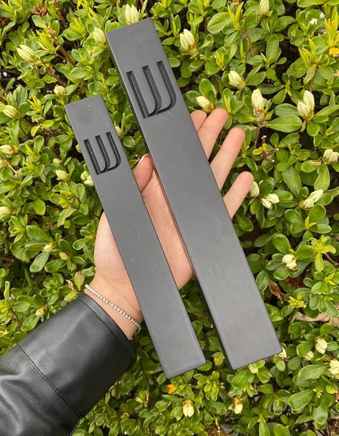 A&S Mezuzot Modern Concrete Mezuzah Case with Scroll, Easy Peel and Stick Mezuza (Black+ Engraved Shin, 11 Inches)