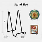 3 Pack 3 inch Metal Plate Stands for Display, Plate Holder Pictures Frame Easel Display Stand, Tabletop Picture Stand, Iron Easels for Display Photo Frames, Plates, Vinyl Record，Book, Sign（Black）