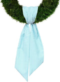 Christmas Wreath Sash for Front Door, Lake Blue Seersucker Sash Holiday Baby Shower Wreath Accessories for Home Birthday Decorations