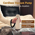 Travel Vacuum Bags with Wireless Rechargeable Pump, Vacuum Seal Bags for Clothing, Compression Space Saver for Luggage & Suitcase, 12 Combo Travel Size