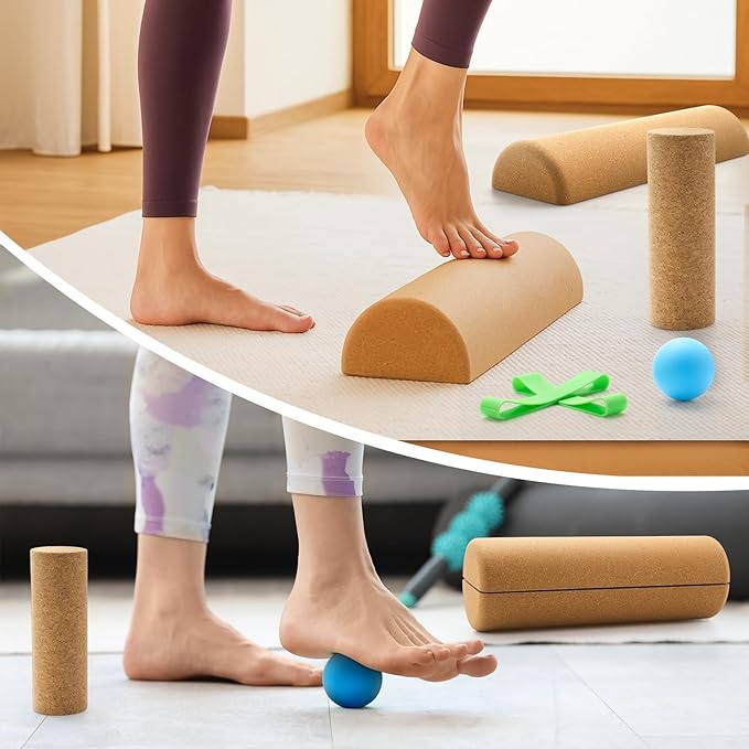 Soulchen Cork Balance Board, Foot Strengthener for Enhanced Foot Function, Textured Natural Ankle Stability Trainer, Balance Stability, Mobility Support, Improve Mobility and Prevent Falls